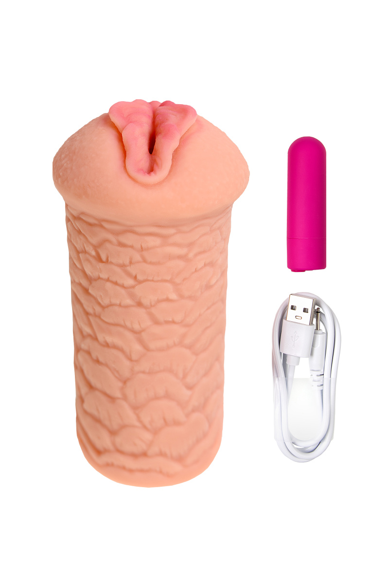 Мастурбатор реалистичный KOKOS ELEGANCE.003 с вибрацией, TPR, телесный, 16 см в магазине ESEXTOYS