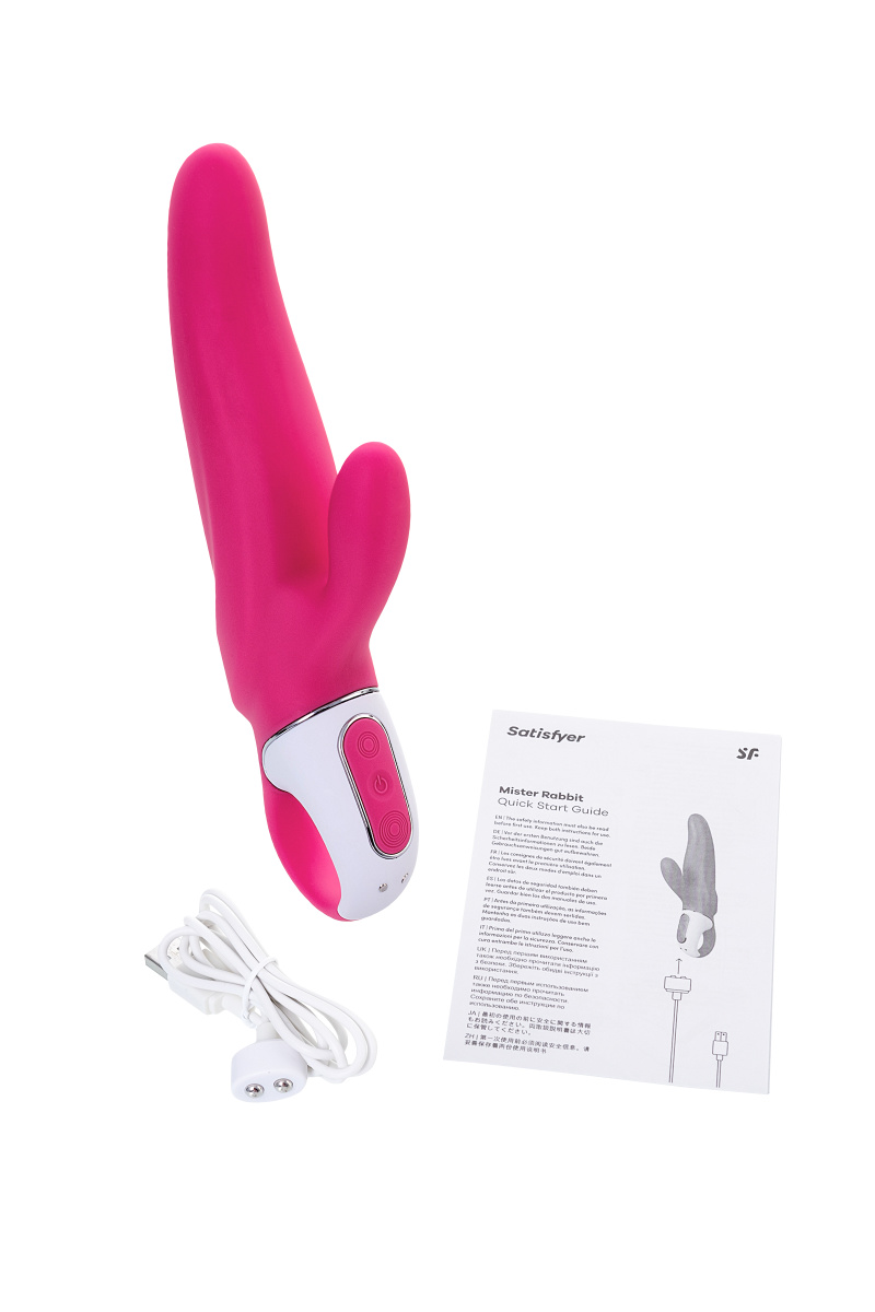Нереалистичный вибратор Satisfyer Vibes Mr. Rabbit, силикон, красный, 22,1 см. в магазине ESEXTOYS