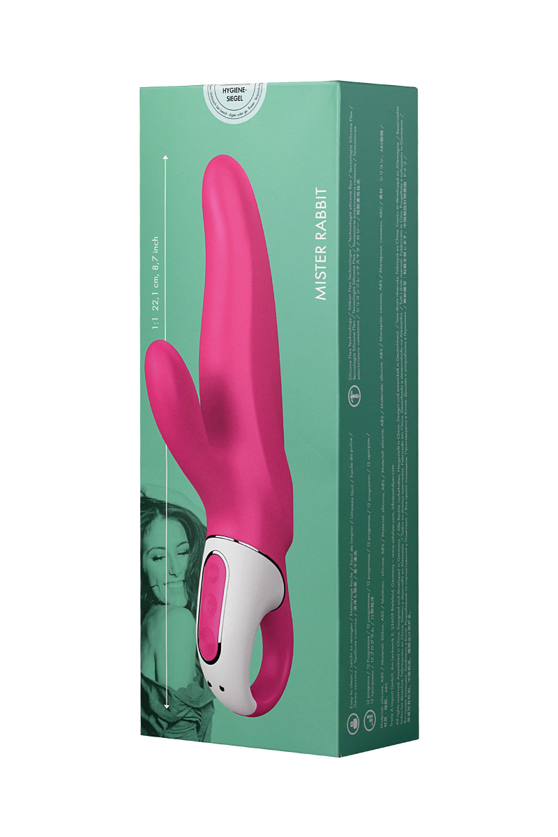 Нереалистичный вибратор Satisfyer Vibes Mr. Rabbit, силикон, красный, 22,1 см. в магазине ESEXTOYS