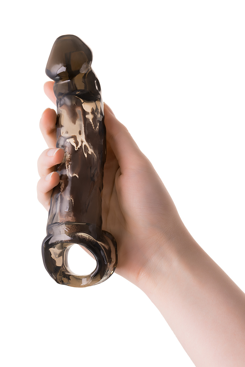 Насадка Toyfa XLover, для увеличения размера, TPE, черная, 19.5 см в магазине ESEXTOYS