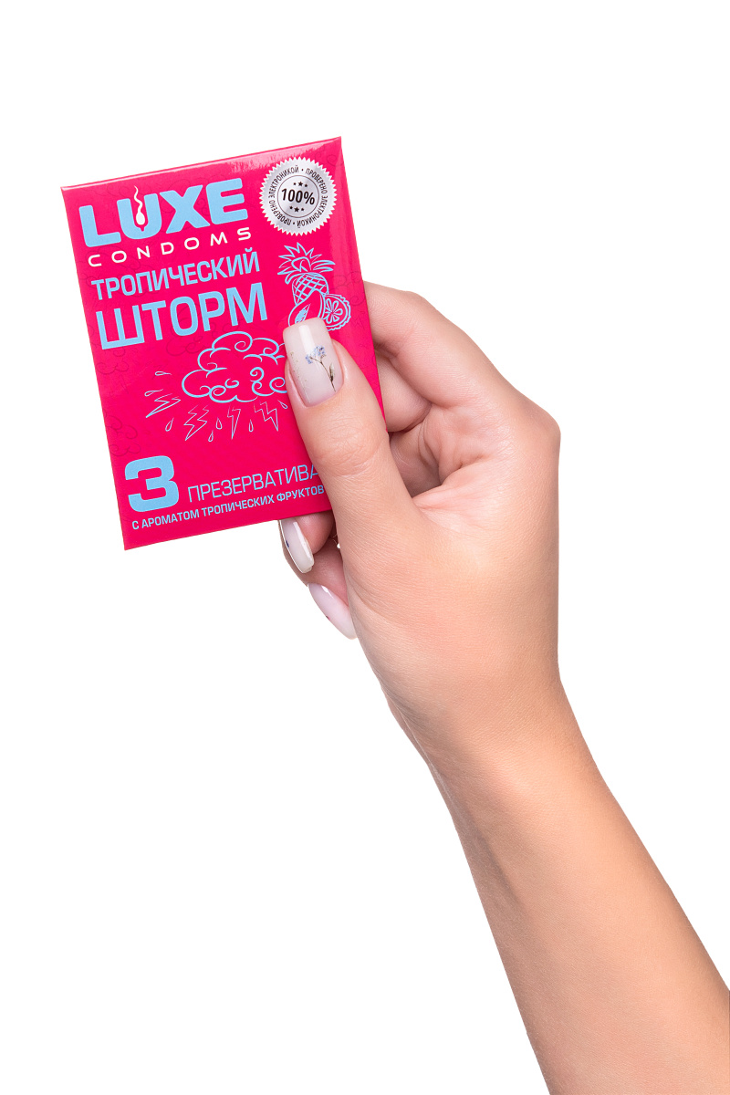 Презервативы Luxe, конверт «Тропический шторм», латекс, тропические фрукты, 18 см, 5,2 см, 3 шт. в магазине ESEXTOYS