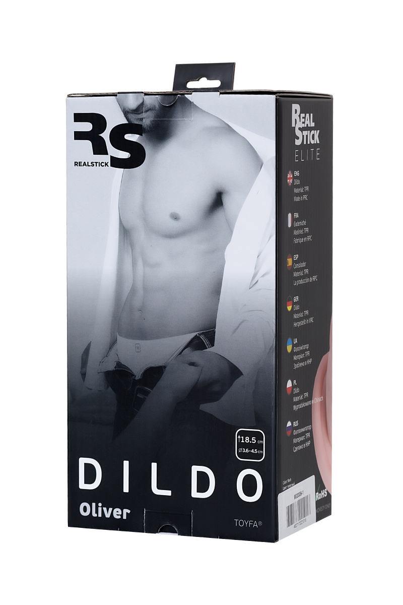 Реалистичный фаллоимитатор TOYFA RealStick Elite Oliver, TPR, телесный, 18,5 см в магазине ESEXTOYS