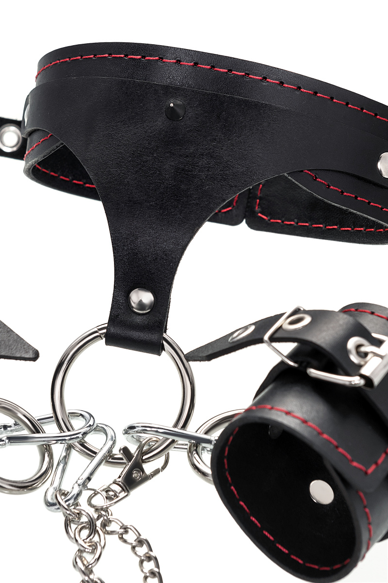 Бондажный набор Pecado BDSM, 3 точки фиксации, большая распорка, оковы, наручники, ошейник с кольцом в магазине ESEXTOYS