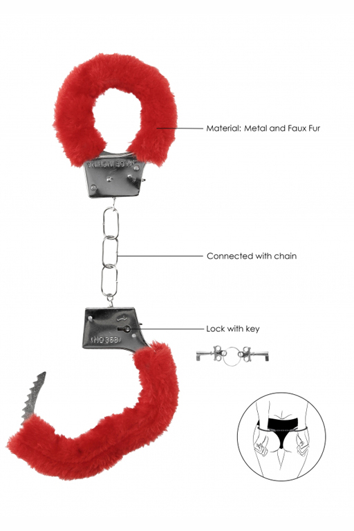 Металлические наручники с меховой обивкой Beginner's Handcuffs Furry в магазине ESEXTOYS