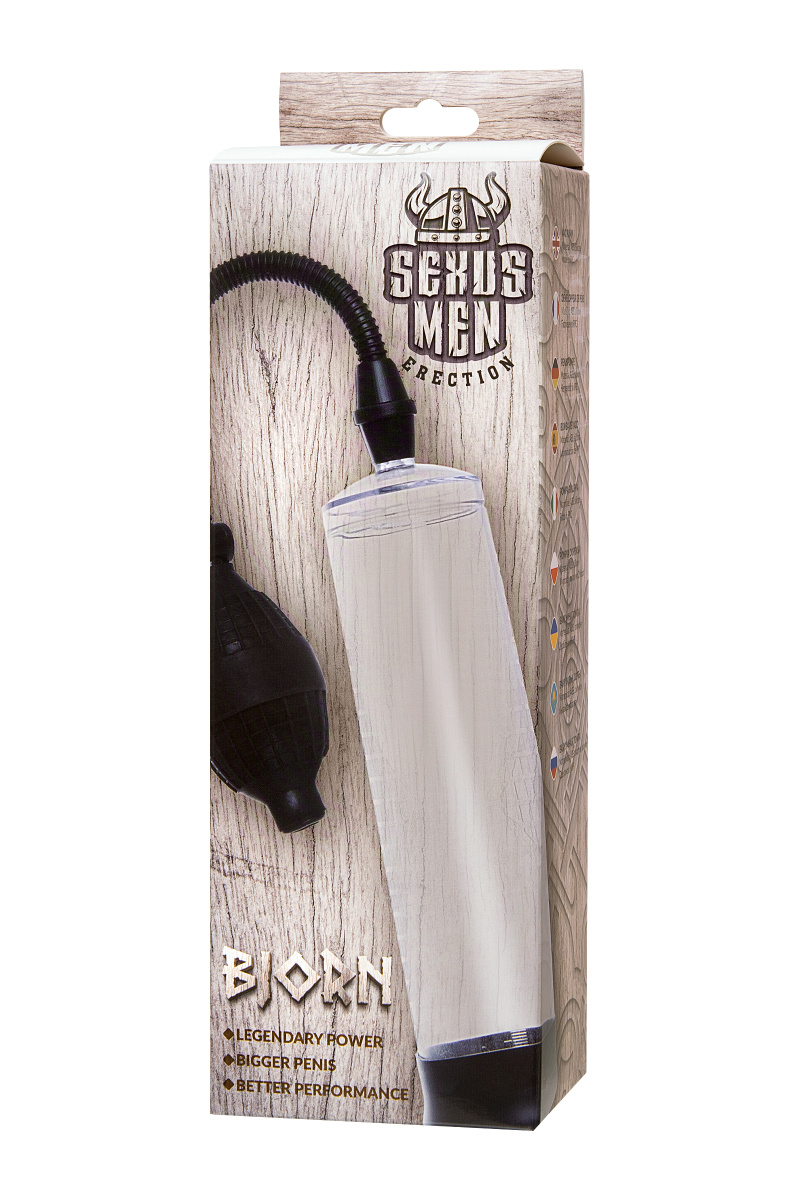 Механическая помпа Sexus Men Erection Bjorn, ABS-пластик, черная, 55 см в магазине ESEXTOYS