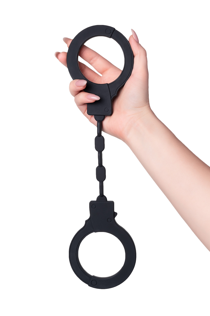 Наручники Штучки-дрючки, силикон, черные, 33 см в магазине ESEXTOYS