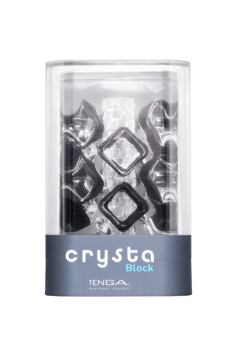 Нереалистичный мастурбатор TENGA Crysta Block, TPE, прозрачный, 15,5 см в магазине ESEXTOYS