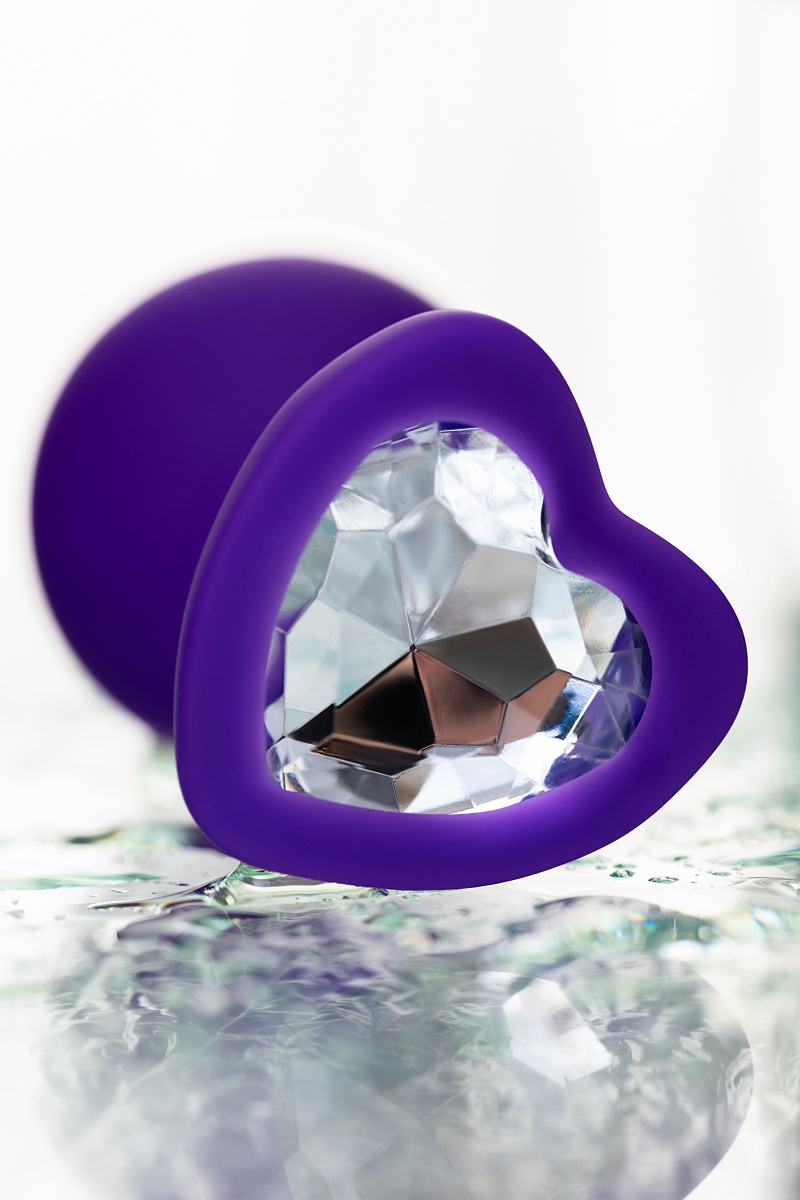Анальная втулка ToDo by Toyfa Diamond Heart, силикон, фиолетовая, 8 см, Ø 3 см в магазине ESEXTOYS