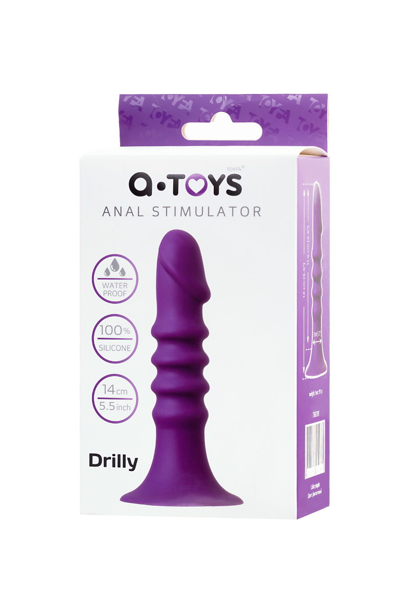 Анальный фаллоимитатор A-Toys Drilly, силикон, фиолетовый, 14 см в магазине ESEXTOYS
