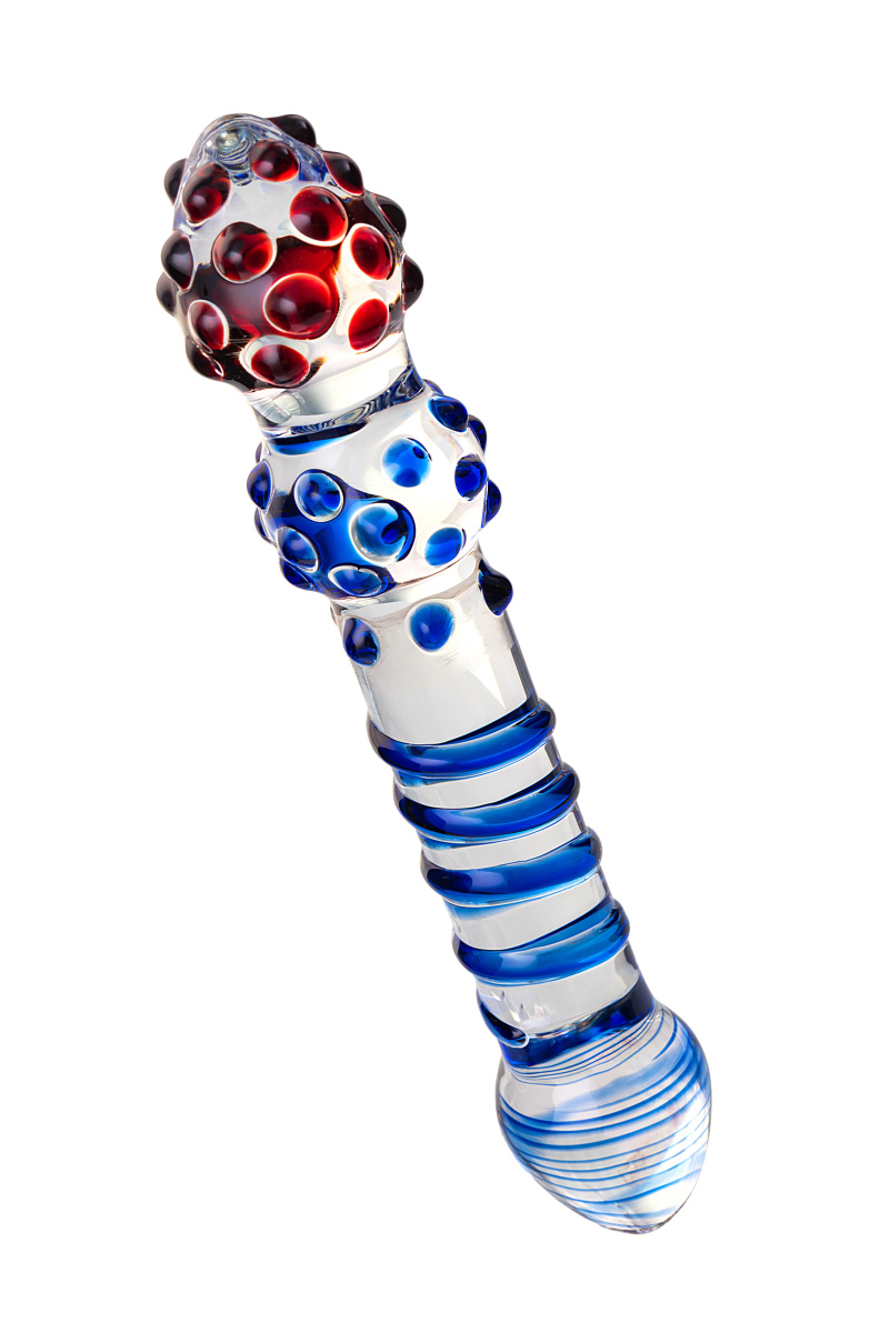 Двусторонний фаллоимитатор Sexus Glass, стекло, прозрачный, 20,5 см в магазине ESEXTOYS