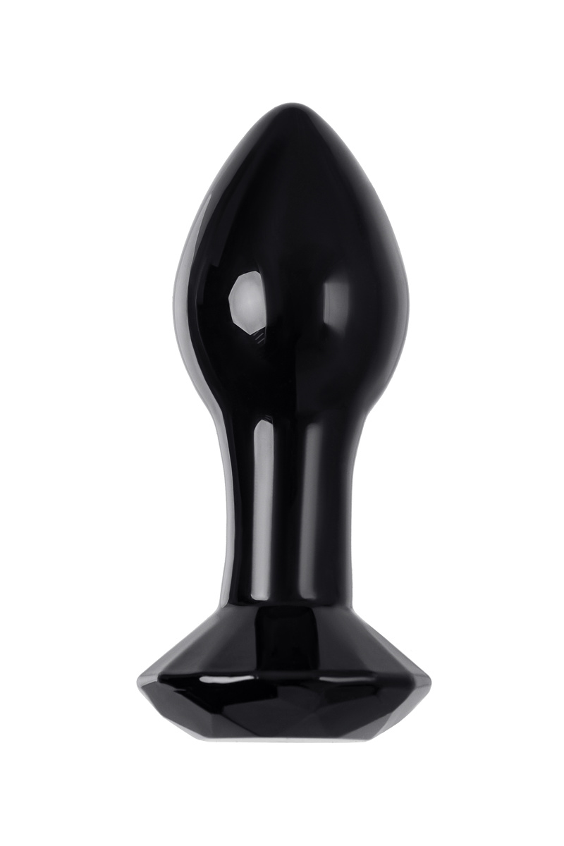 Анальная втулка Sexus Glass, стекло, черная, 8,5 см в магазине ESEXTOYS
