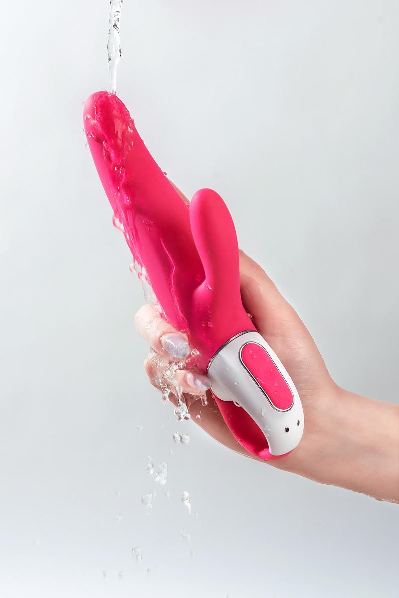 Нереалистичный вибратор Satisfyer Vibes Mr. Rabbit, силикон, красный, 22,1 см. в магазине ESEXTOYS