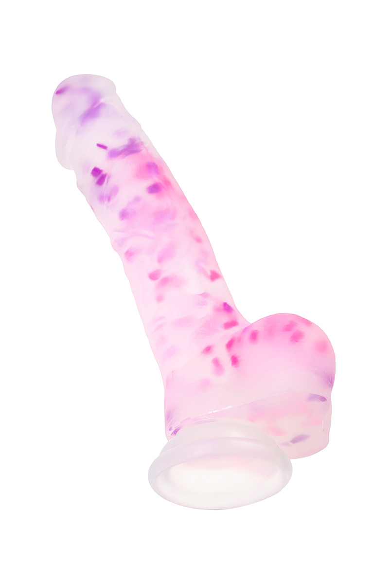 Нереалистичный фаллоимитатор Apolo, силикон, разноцветный, 24 см в магазине ESEXTOYS