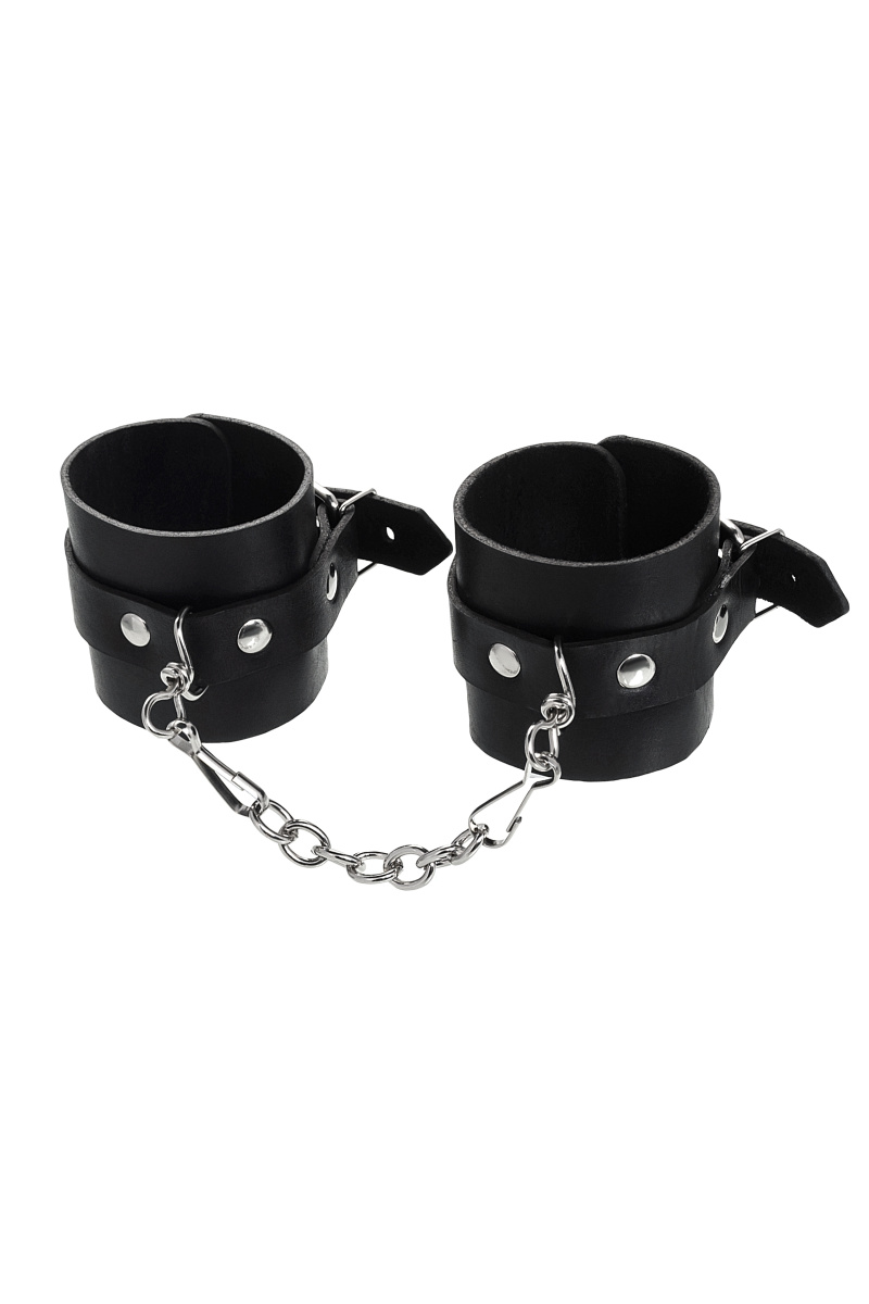 Наручники Pecado BDSM, однослойные натуральная кожа, черные в магазине ESEXTOYS