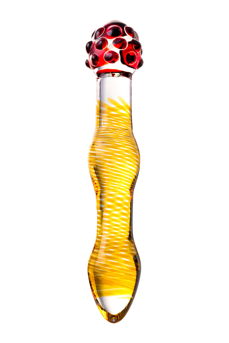 Двусторонний фаллоимитатор Sexus Glass, стекло, прозрачный, 18 см в магазине ESEXTOYS