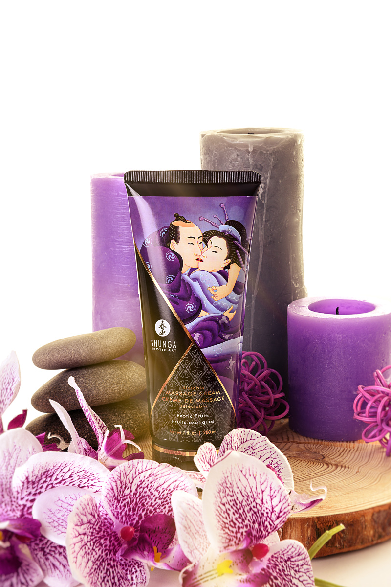 Массажный крем Shunga Exotic Fruits, съедобный, экзотические фрукты, 200 мл в магазине ESEXTOYS