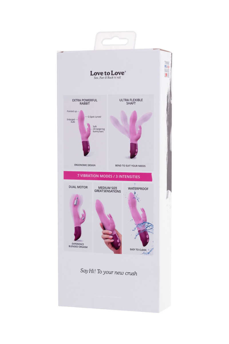 Нереалистичный вибратор Love to Love Hello Rabbit, силикон, розовый, 24,5 см. в магазине ESEXTOYS