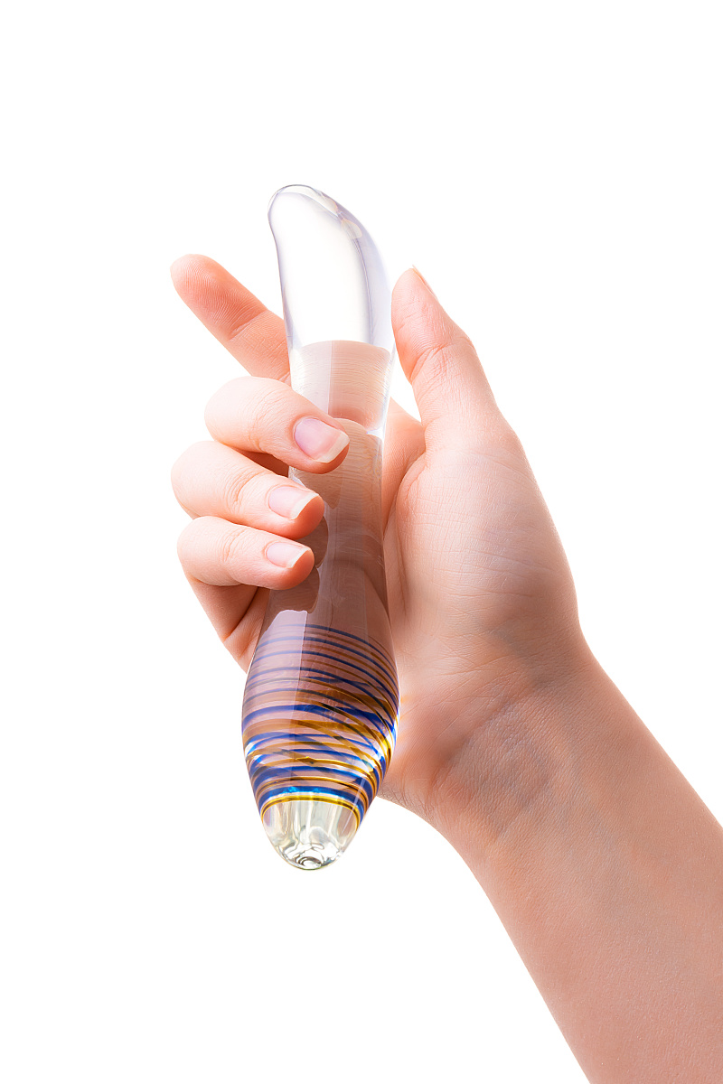 Двусторонний фаллоимитатор Sexus Glass, стекло, прозрачный, 22 см в магазине ESEXTOYS