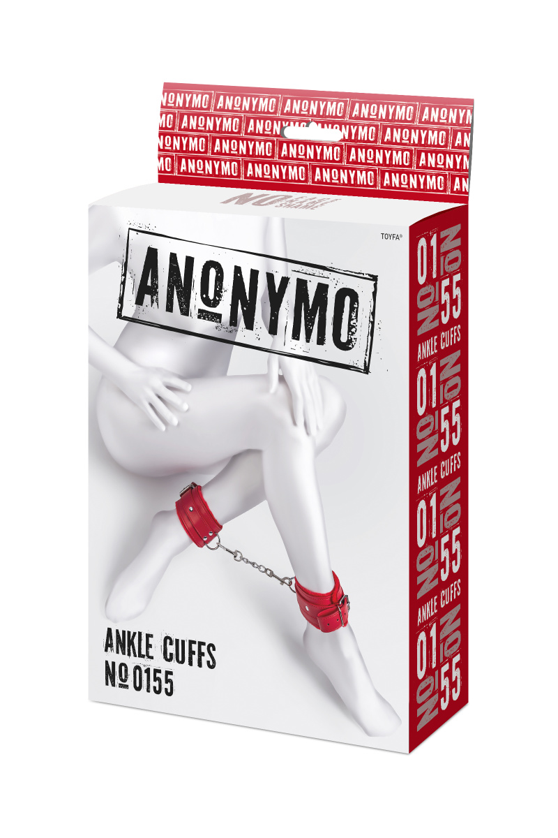 Поножи Anonymo #0155, PU кожа, красные, 27 см в магазине ESEXTOYS
