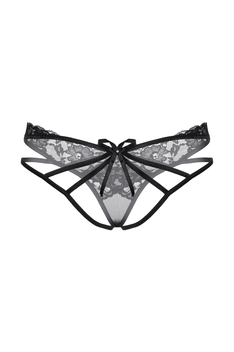 Стринги с двойным доступом SoftLine Collection, черный, S/M в магазине ESEXTOYS