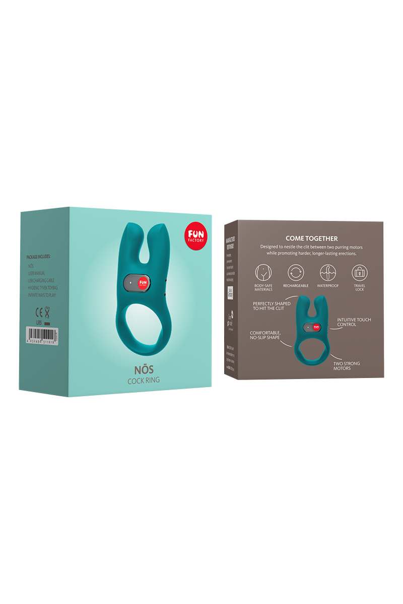 Кольцо эрекционное Fun Factory NOS с вибрацией, силикон, зелёное, 8 см в магазине ESEXTOYS
