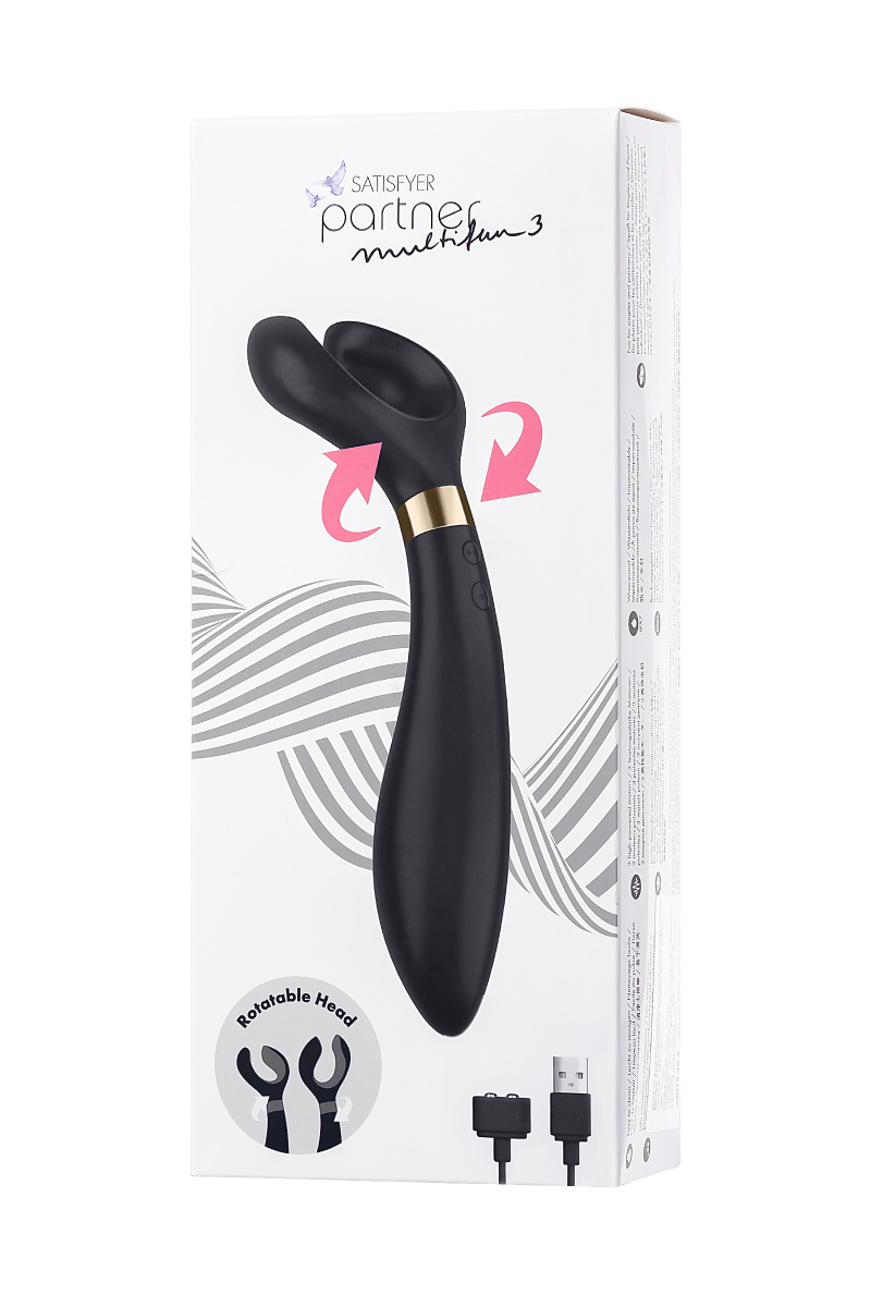 Многофункциональный стимулятор для пар Satisfyer Partner Multifun 3, силикон, чёрный, 23,5 см. в магазине ESEXTOYS