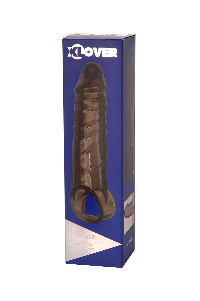 Насадка ToyFa XLover, для увеличения размера, TPE, черная, 15,5 см в магазине ESEXTOYS
