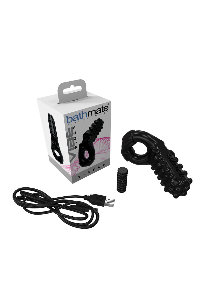 Виброкольцо на пенис Bathmate Tickle, elastomex, черный, Ø5 см в магазине ESEXTOYS