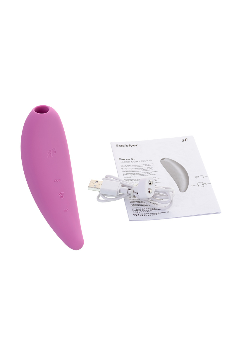 Вакуум-волновой бесконтактный стимулятор клитора Satisfyer Curvy 3+, силикон, розовый, 14,5 см. в магазине ESEXTOYS