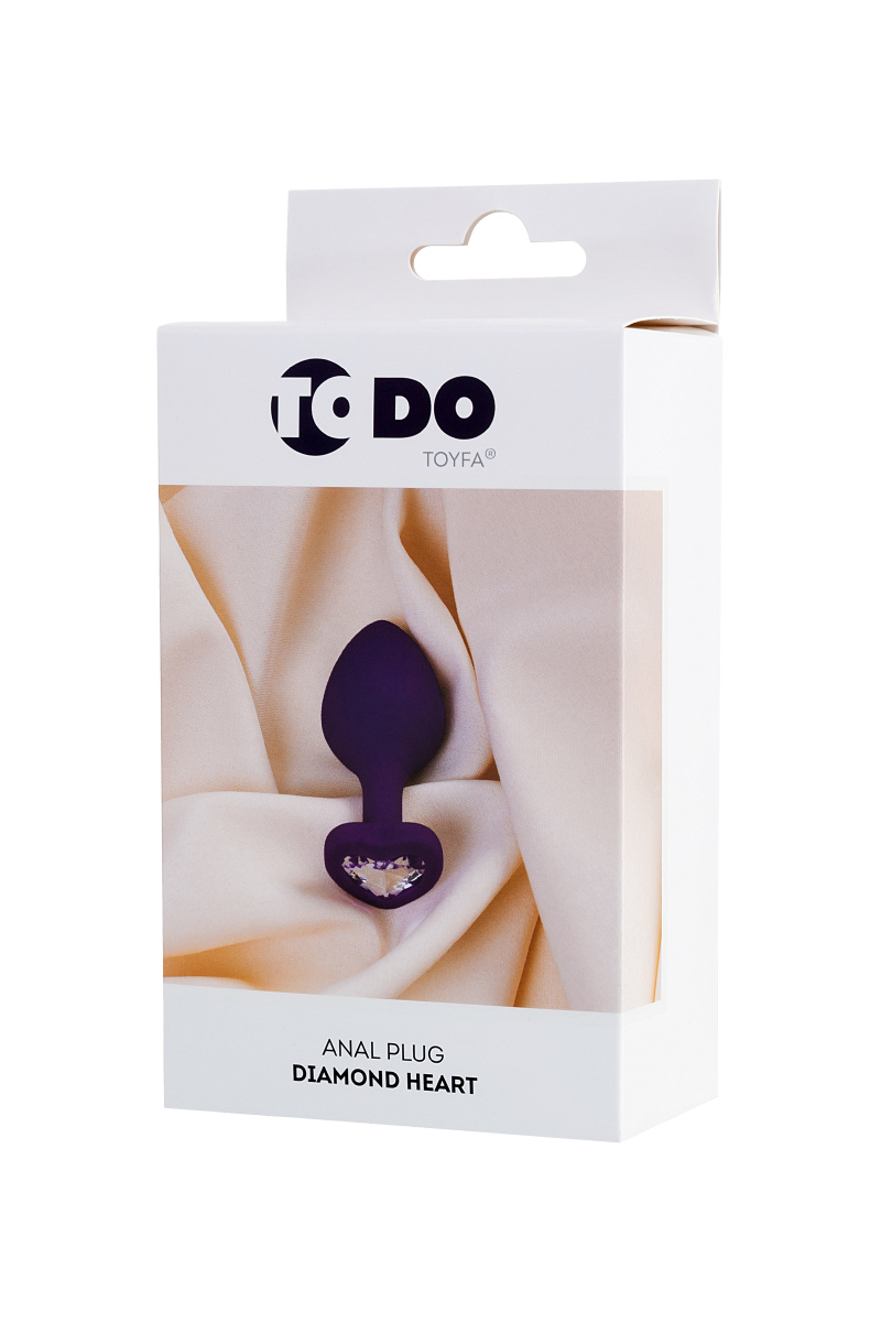 Анальная втулка ToDo by Toyfa Diamond Heart, силикон, фиолетовая, 8 см, Ø 3 см в магазине ESEXTOYS