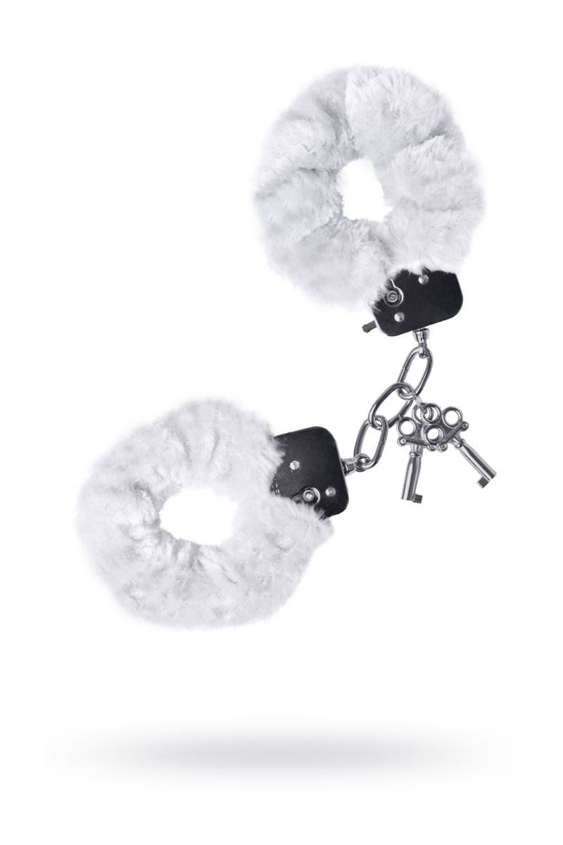 Наручники TOYFA Theatre, меховые, белые, 28 см. в магазине ESEXTOYS