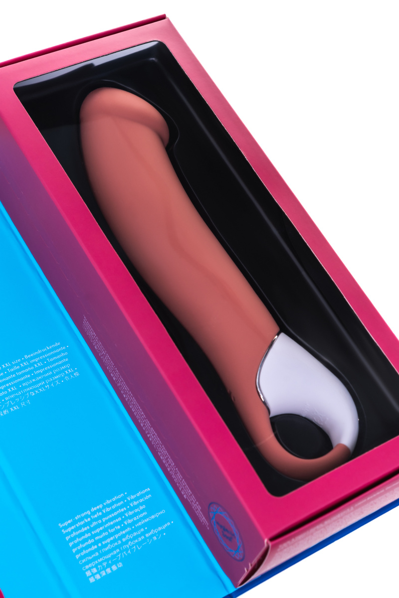 Нереалистичный вибратор Satisfyer Vibes Master, силикон, бежевый, 23,5 см. в магазине ESEXTOYS