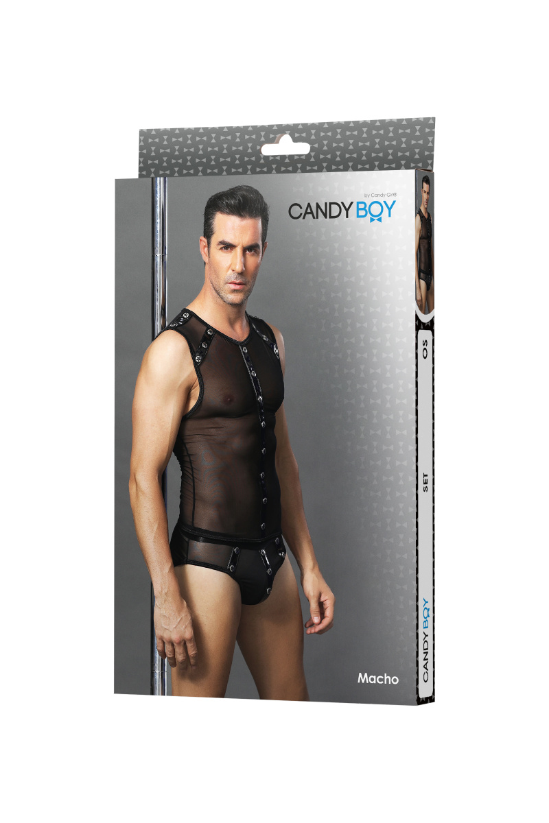 Комплект Candy Boy Macho (майка, трусы) черный, OS в магазине ESEXTOYS