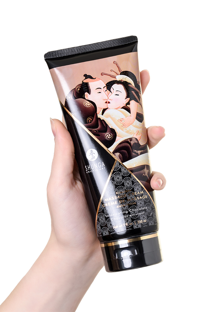 Массажный крем Shunga Intoxicating Chocolate, съедобный, шоколад, 200 мл в магазине ESEXTOYS