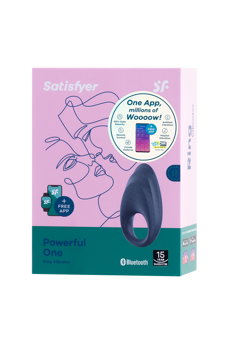 Эрекционное кольцо на пенис Satisfyer Powerful, силикон, синий, 9 см. в магазине ESEXTOYS