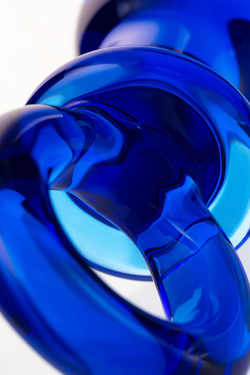 Анальная втулка Sexus Glass, стекло, синяя, 14 см, Ø 3,5 см в магазине ESEXTOYS