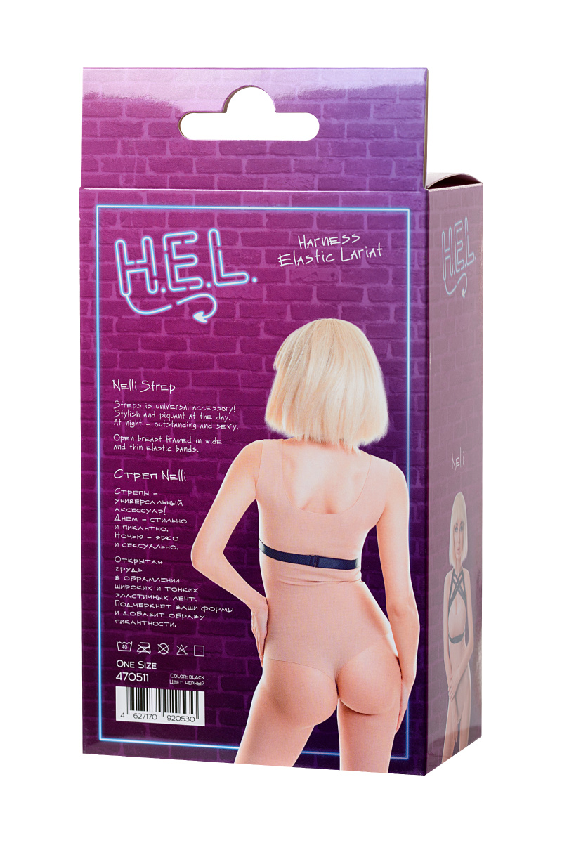Стреп H.E.L. Nelli, текстиль, черный, OS в магазине ESEXTOYS