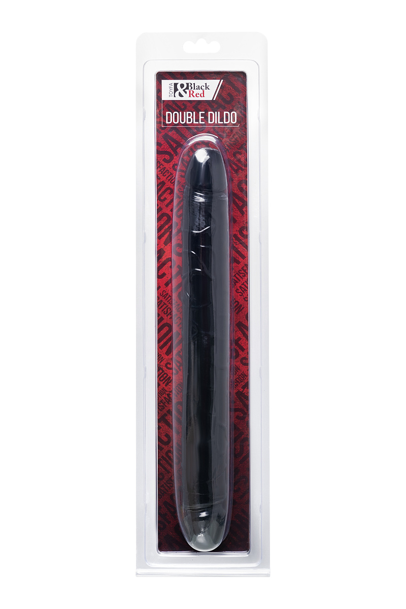 Двусторонний фаллоимитатор Black & Red by TOYFA, ПВХ, чёрный, 31 см в магазине ESEXTOYS