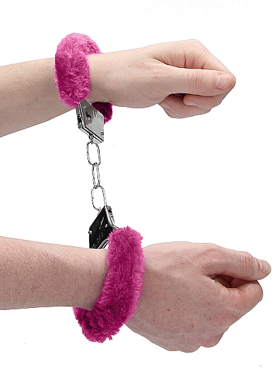 Металлические наручники с меховой обивкой Beginner's Handcuffs Furry в магазине ESEXTOYS