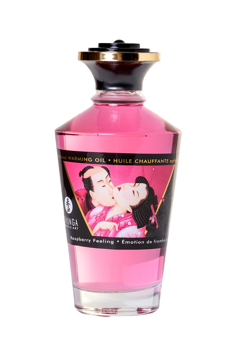Масло для массажа Shunga Raspberry Feeling, разогревающее, малина, 100 мл в магазине ESEXTOYS