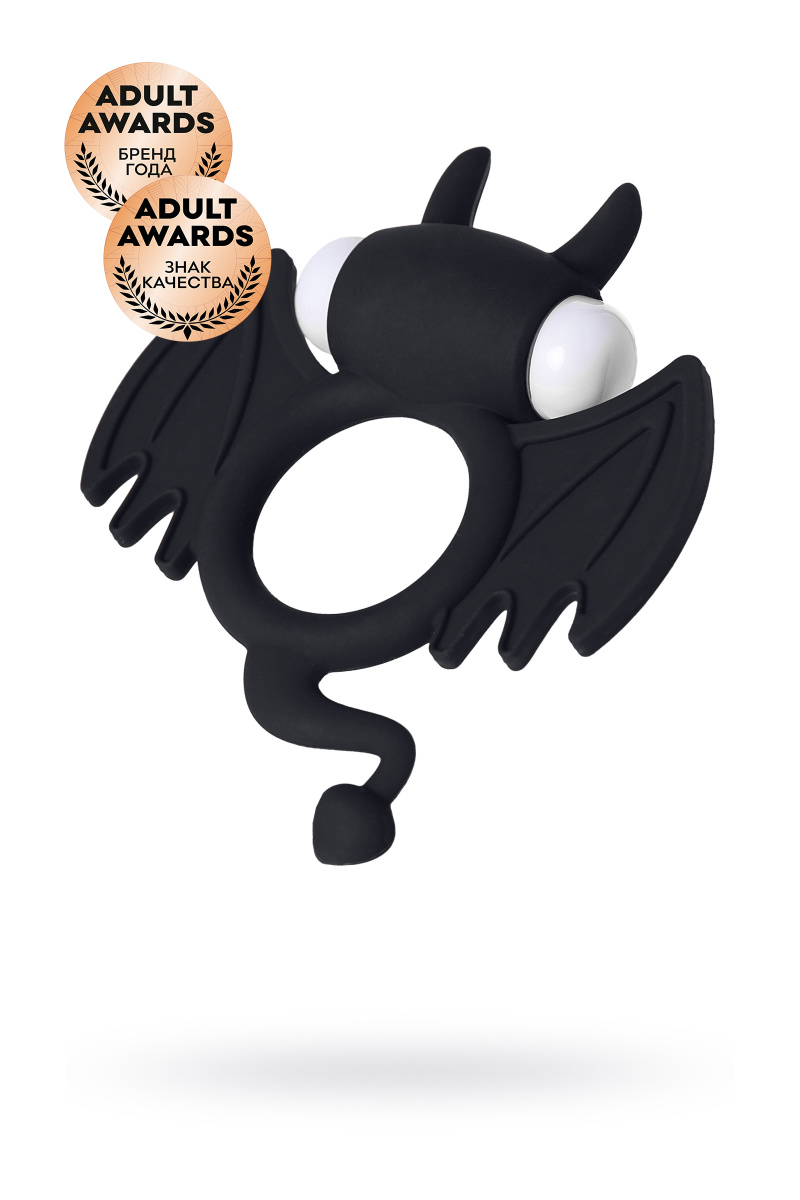 Эрекционное кольцо на пенис JOS COCKY DEVIL, силикон, черный, 8,5 см в магазине ESEXTOYS