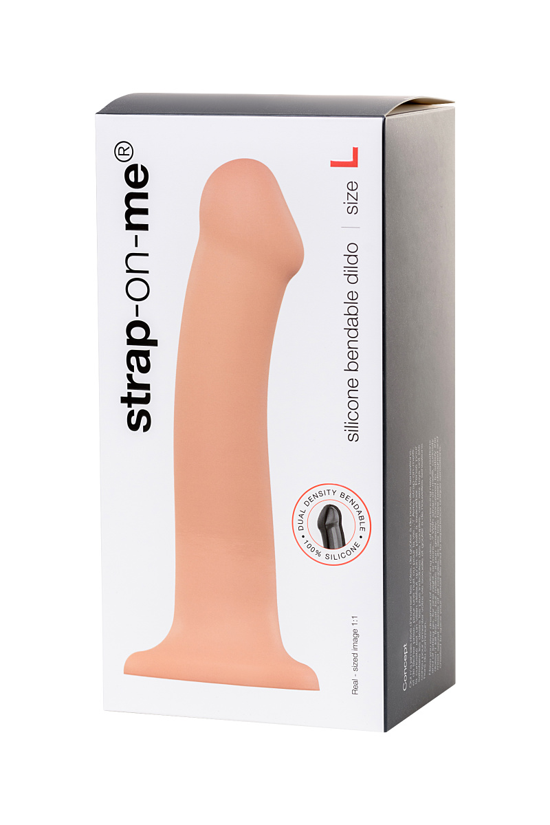 Ремневой нереалистичный страпон на присоске Strap-on-me, L, силикон, телесный, 19 см в магазине ESEXTOYS
