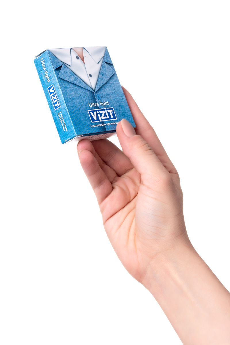 Презервативы Vizit, ультратонкие, латекс, 18 см, 5,2 см, 3 шт. в магазине ESEXTOYS