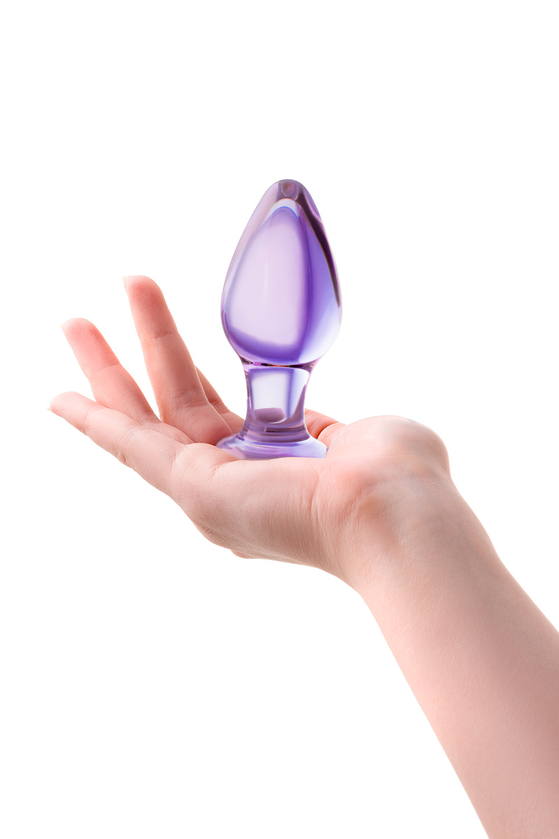 Анальная втулка Sexus Glass, стекло, фиолетовая, 10 см, Ø 4 см в магазине ESEXTOYS