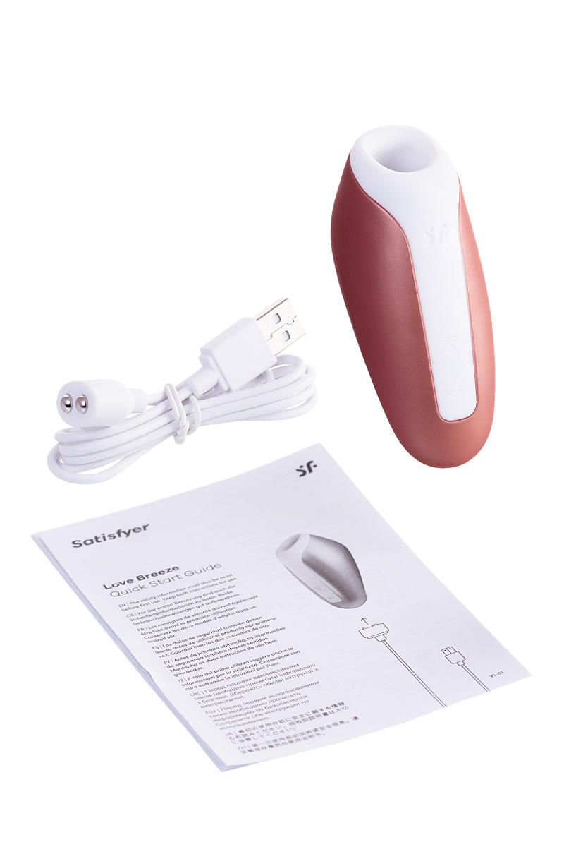 Вакуум-волновой бесконтактный стимулятор клитора Satisfyer Love Breeze, силикон, розовый, 9,5 см. в магазине ESEXTOYS