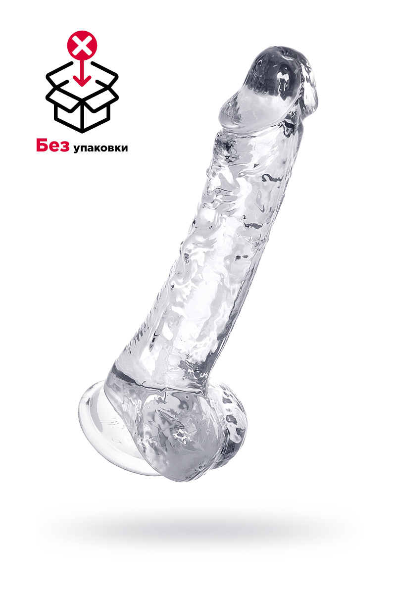 Реалистичный фаллоимитатор, TPE, прозрачный, 19 см в магазине ESEXTOYS
