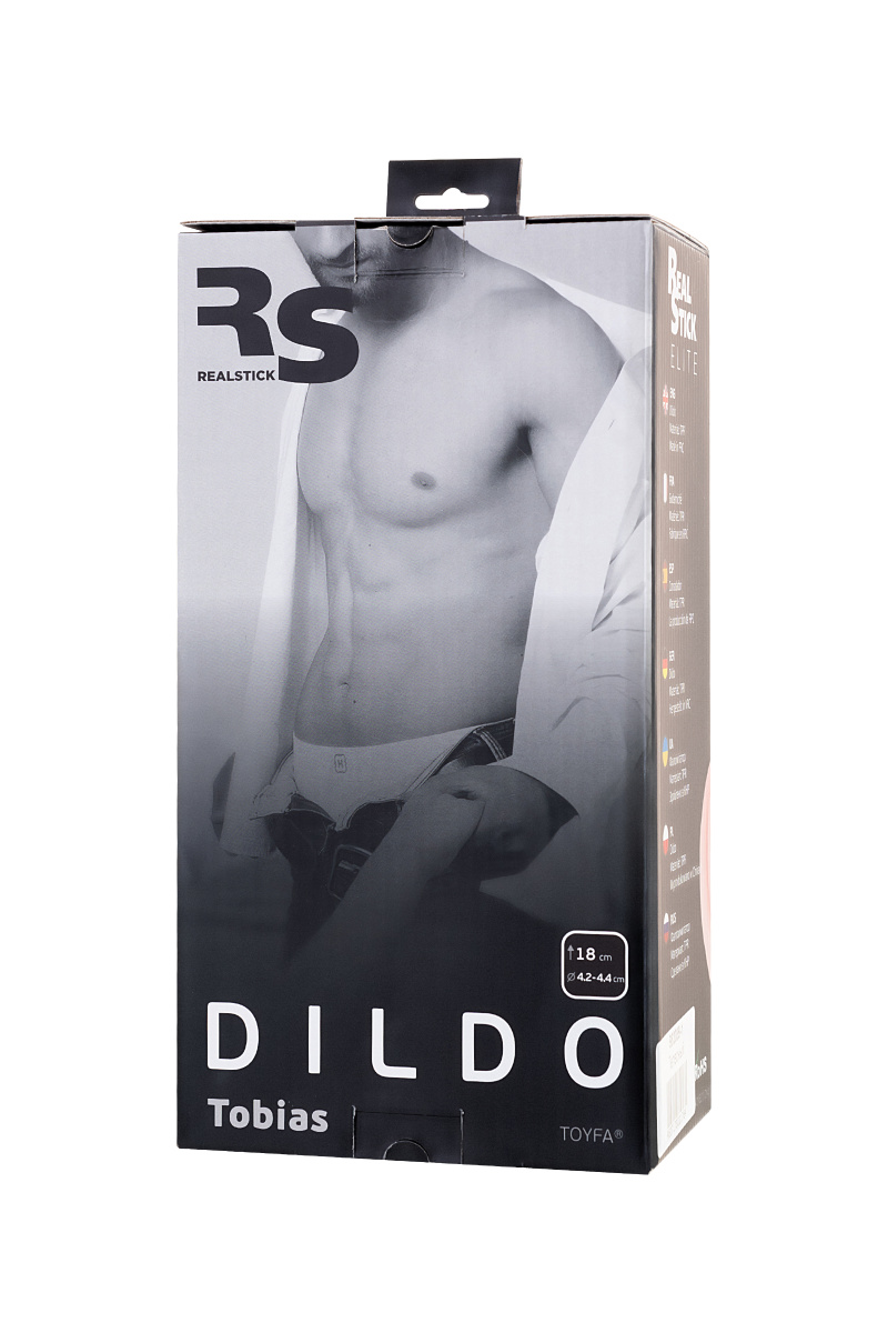 Реалистичный фаллоимитатор TOYFA RealStick Elite Tobias, TPR, телесный, 18 см в магазине ESEXTOYS
