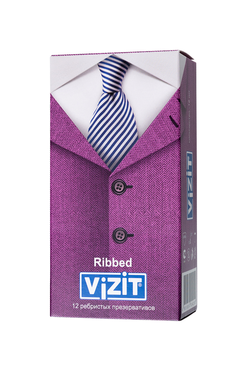 Презервативы Vizit, ребристые, латекс, 18 см, 5,2 см, 12 шт. в магазине ESEXTOYS