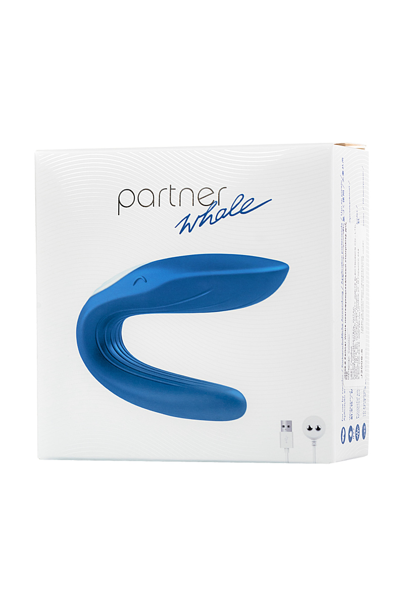 Многофункциональный стимулятор для пар Satisfyer Partner Whale, силикон, голубой, 17 см. в магазине ESEXTOYS