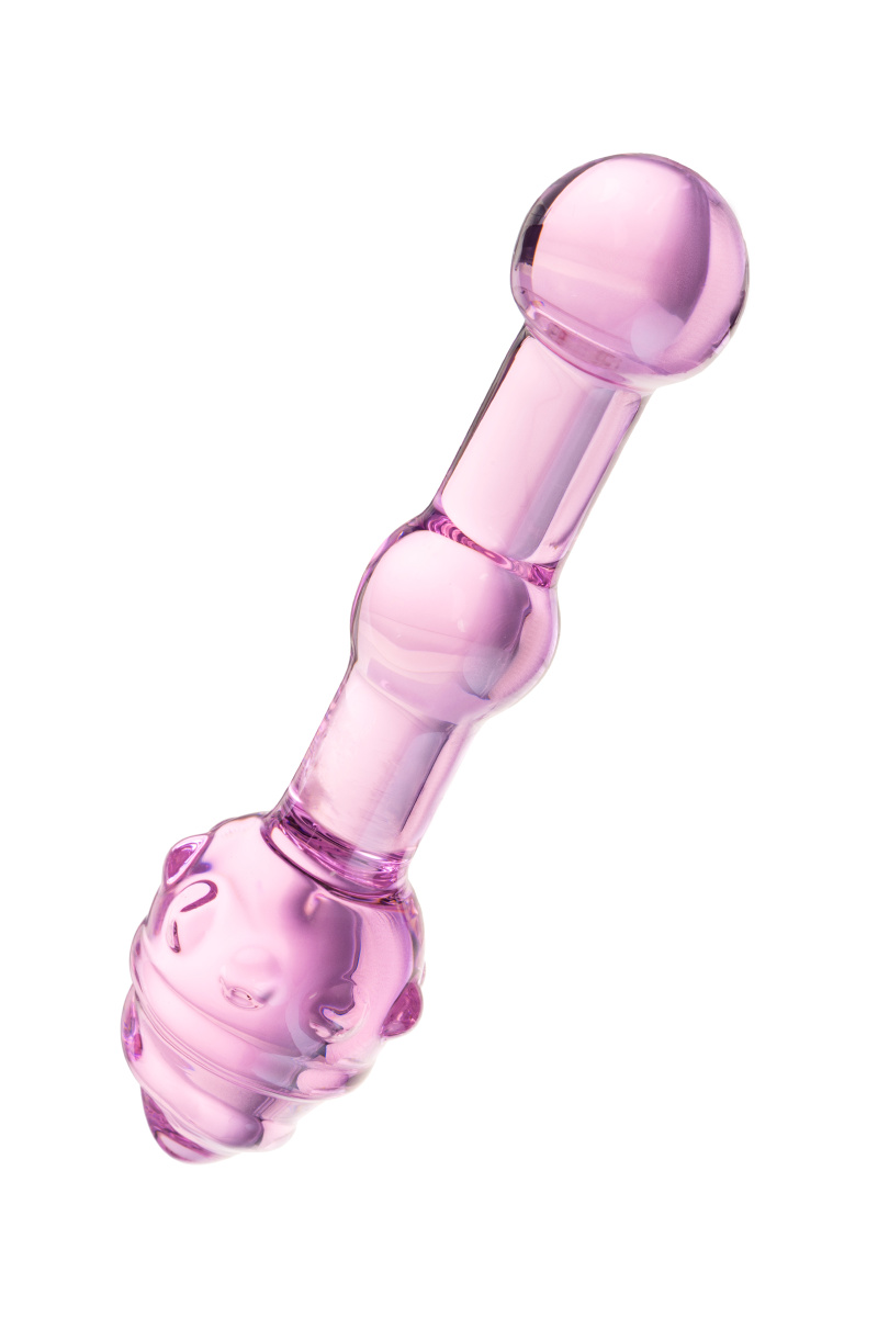 Двусторонний фаллоимитатор Sexus Glass, стекло, розовый, 17 см в магазине ESEXTOYS